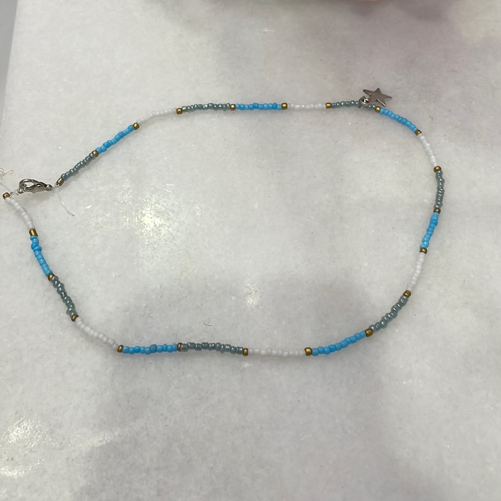 Blue, White, and cyan necklace